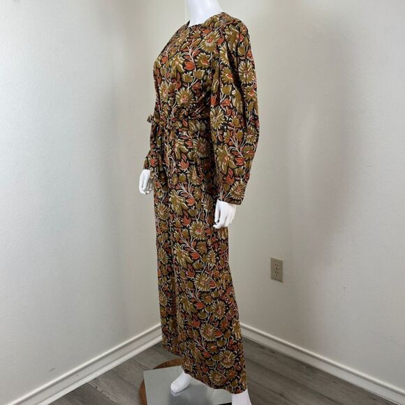 Mille Women Size M Eva Sunset Floral Puff Sleeve Wide Leg Cotton NEW Jumpsuit - Picture 12 of 15